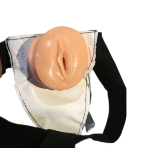 7 Inch Vibrating Strap-On Dildo with Hollow and Attached Puss